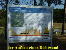 Schautafel fr eine Dichtwand