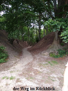 der Weg vom Strand zum Campingplatz